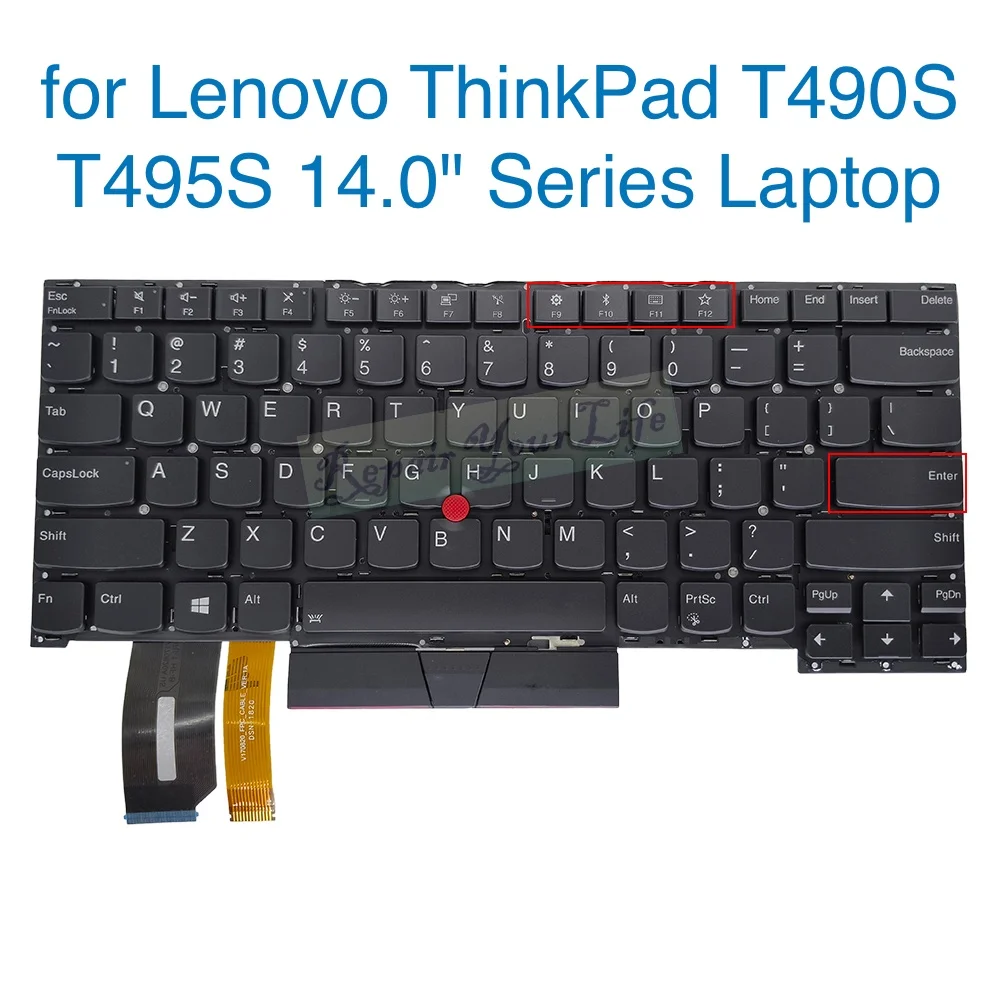 Teclado retroiluminado US para portátil Lenovo ThinkPad P1 X1 Extreme Gen 1 Gen 2, T490S T495S 14,0, 02HM208 02HM244 V170820ES1 SN20R58841 - imagen 2