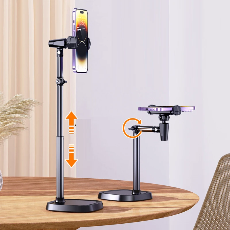 Soporte giratorio telescópico para tableta de escritorio, rotación de 360 ° para teléfono móvil Samsung, Xiaomi, Huawei - imagen 4