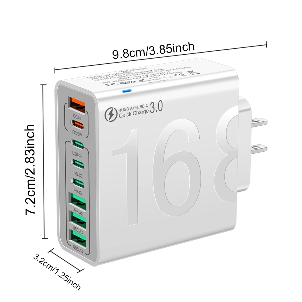 Total 150W tipo C carga rápida 3,0 adaptador de teléfono móvil de carga rápida enchufe UE/EE. UU./KR para Xiaomi iPhone15 13 Samsung Huawei - imagen 3