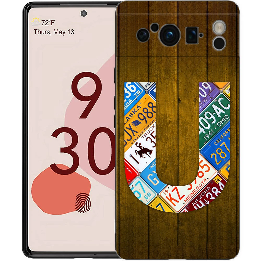 Funda de teléfono con letras de matrícula M-Z para Google Pixel 8 A 7 6 Pro, carcasa suave de TPU para Pixel 6A, funda negra de silicona a prueba de golpes - imagen 3