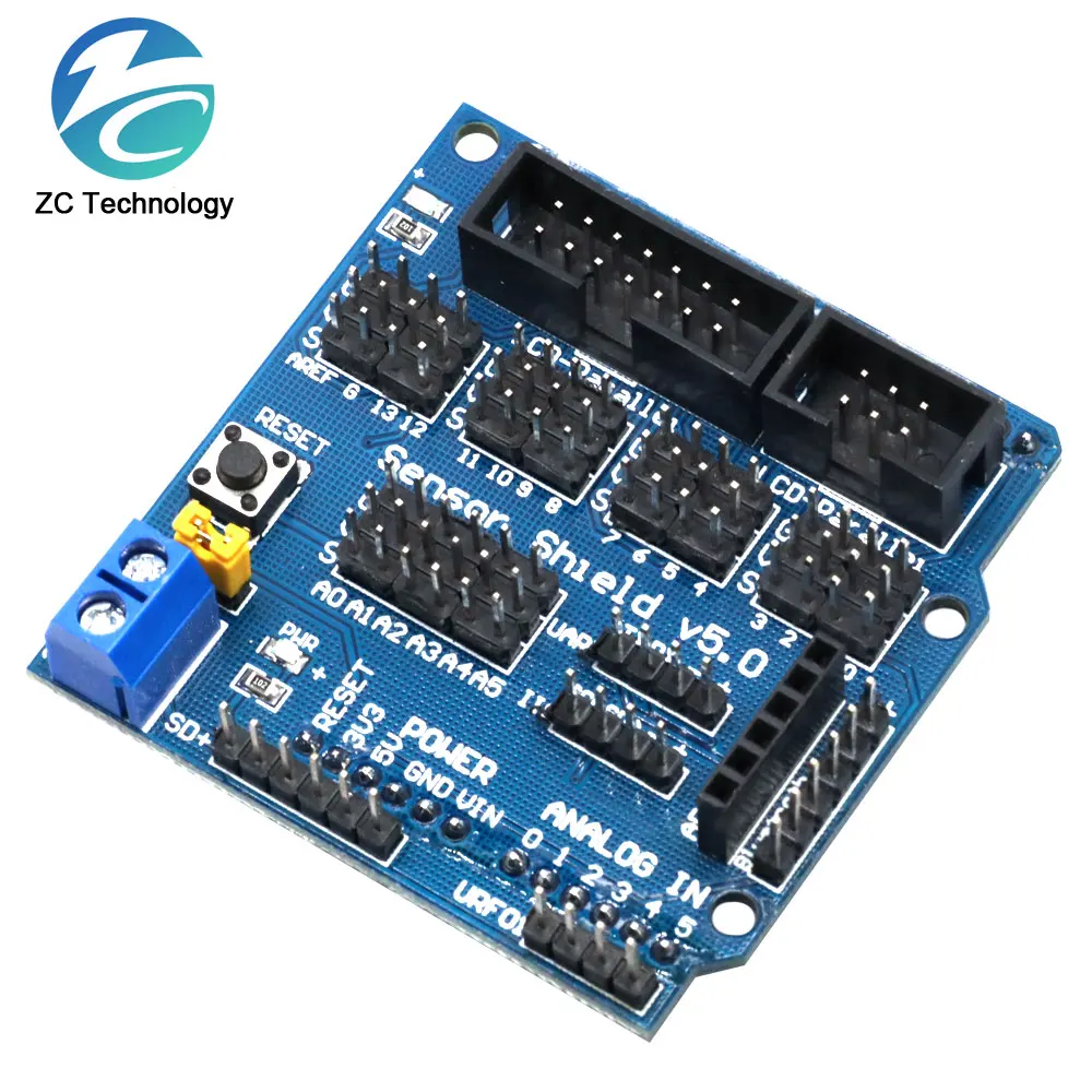 Escudo de Sensor V5.0, placa de expansión para Arduino, bloques de construcción electrónicos, accesorios de Robot, Escudo de Sensor para UNO MEGA R3 V5