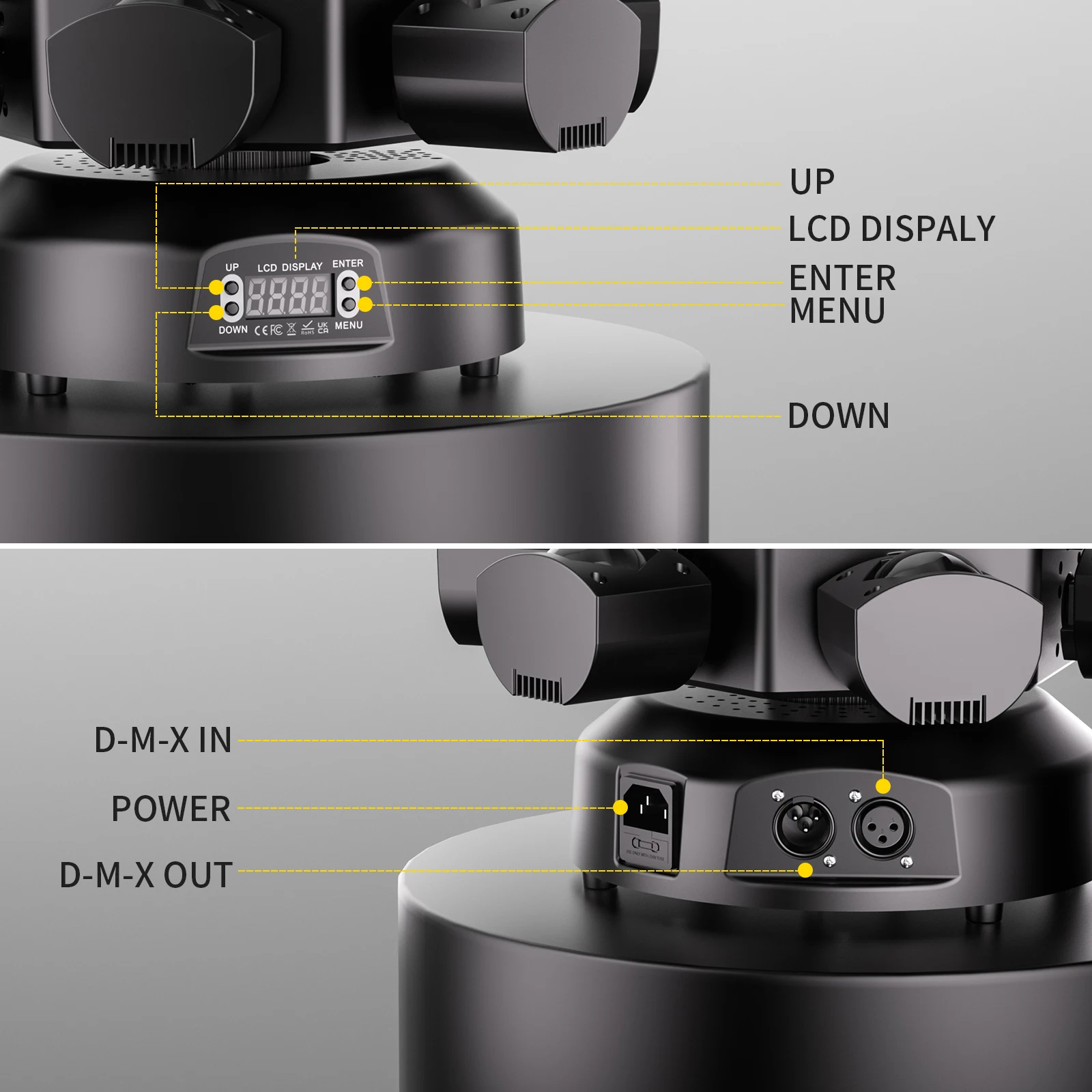 U'King-luz con cabezal móvil de seis brazos, 120W, con efecto de rotación de bola mágica, haz LED DMX RGBW, iluminación estroboscópica con efecto de escenario para fiesta - imagen 5