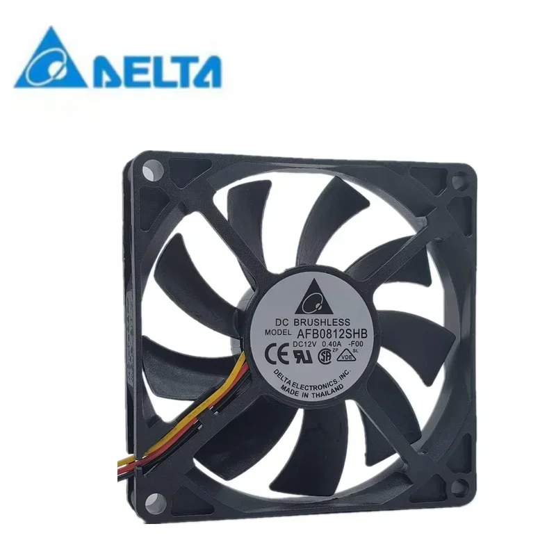 Delta AFB0812SHB 80*80*15mm 80mm 8015 12V 0.40A 3 cables ventilador de refrigeración del ordenador