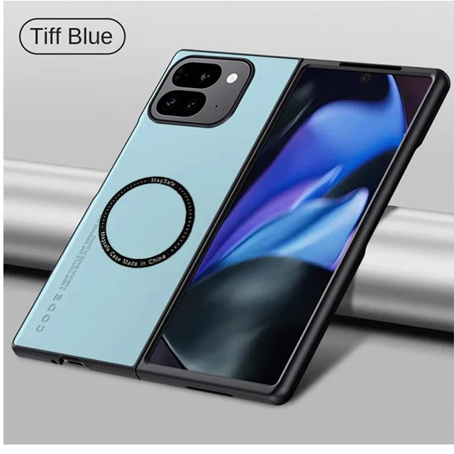 Funda de teléfono de lujo para hombre de negocios para Google Pixel 9 Pro, plegable, de cuero de fibra, Magsafe, carga magnética - imagen 5