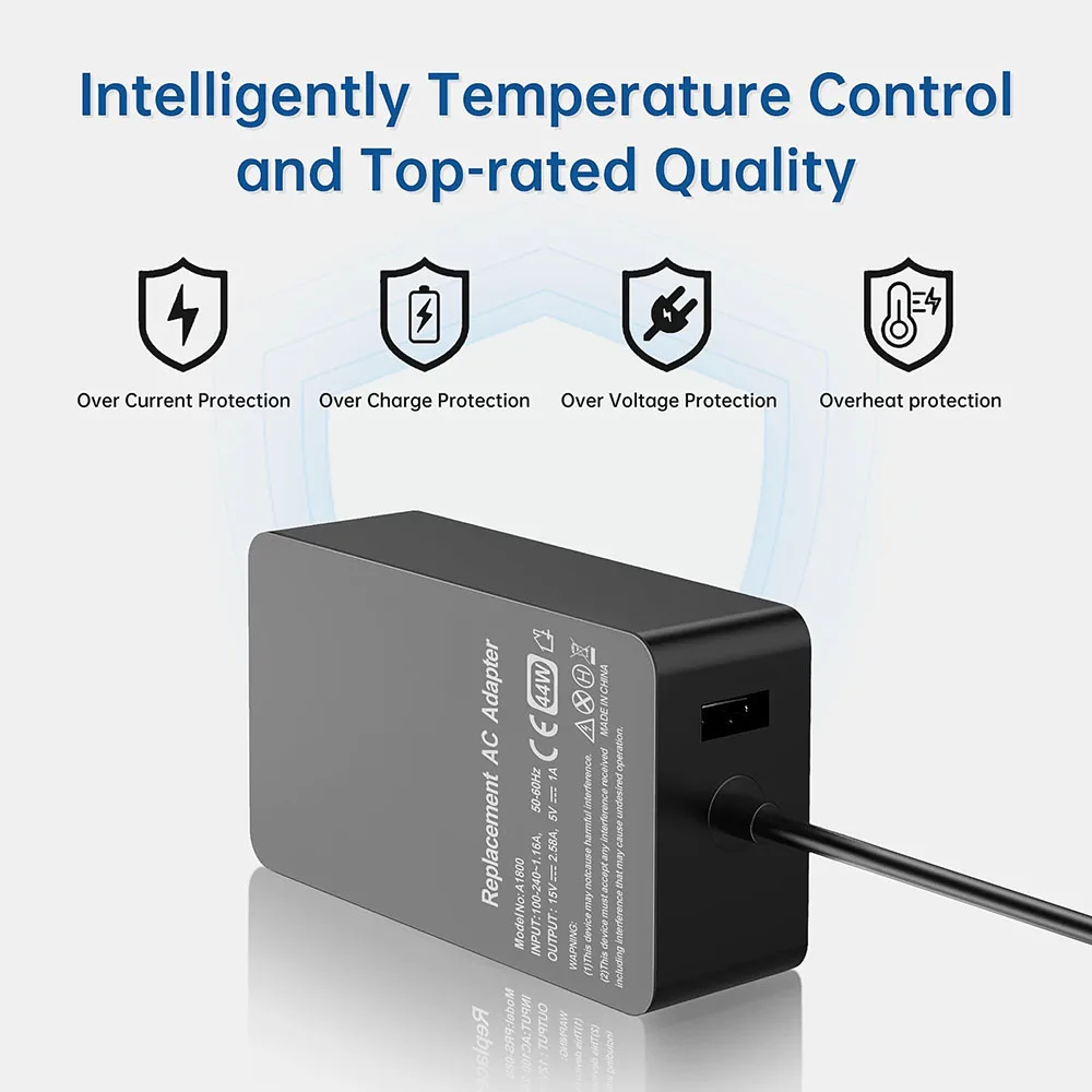 Adaptador de corriente alterna para ordenador portátil, cargador de 15V 2.58A 44W para Microsoft 1796 1769 1800 New Surface Book Pro 3 Pro 4 Pro 5 Pro 6 - imagen 5