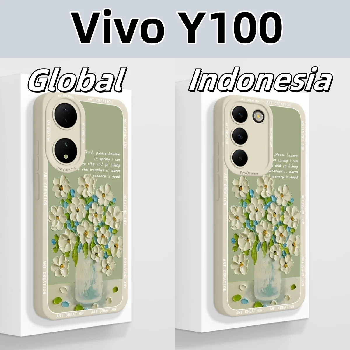 Funda de pintura al óleo para Vivo Y100 Y100i, Funda de silicona líquida suave anticaídas de cobertura completa para Vivo Y 100 4G 5G, fundas traseras para teléfono - imagen 2