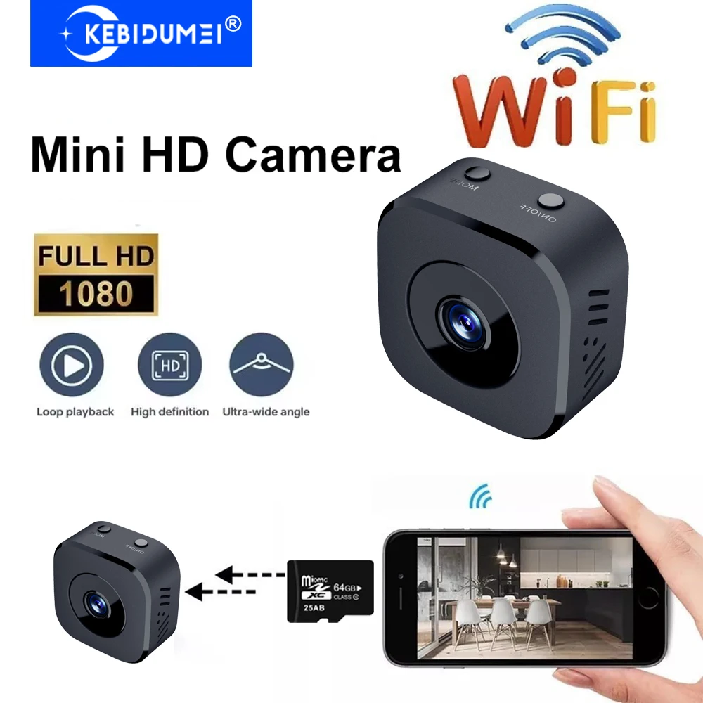 Mini cámara WiFi de 1080P, cámara de vigilancia inalámbrica magnética de seguridad para interiores, cámara de detección humana, Monitor de bebé, hogar inteligente