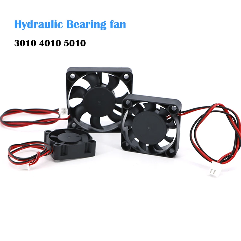 3cm 4cm 5cm rodamiento hidráulico DC 2PIN 3010 4010 5010 30mm 40mm 50mm ventilador 5V 12V 24V refrigeración sin escobillas 50x10mm para impresora DC A7 - imagen 2