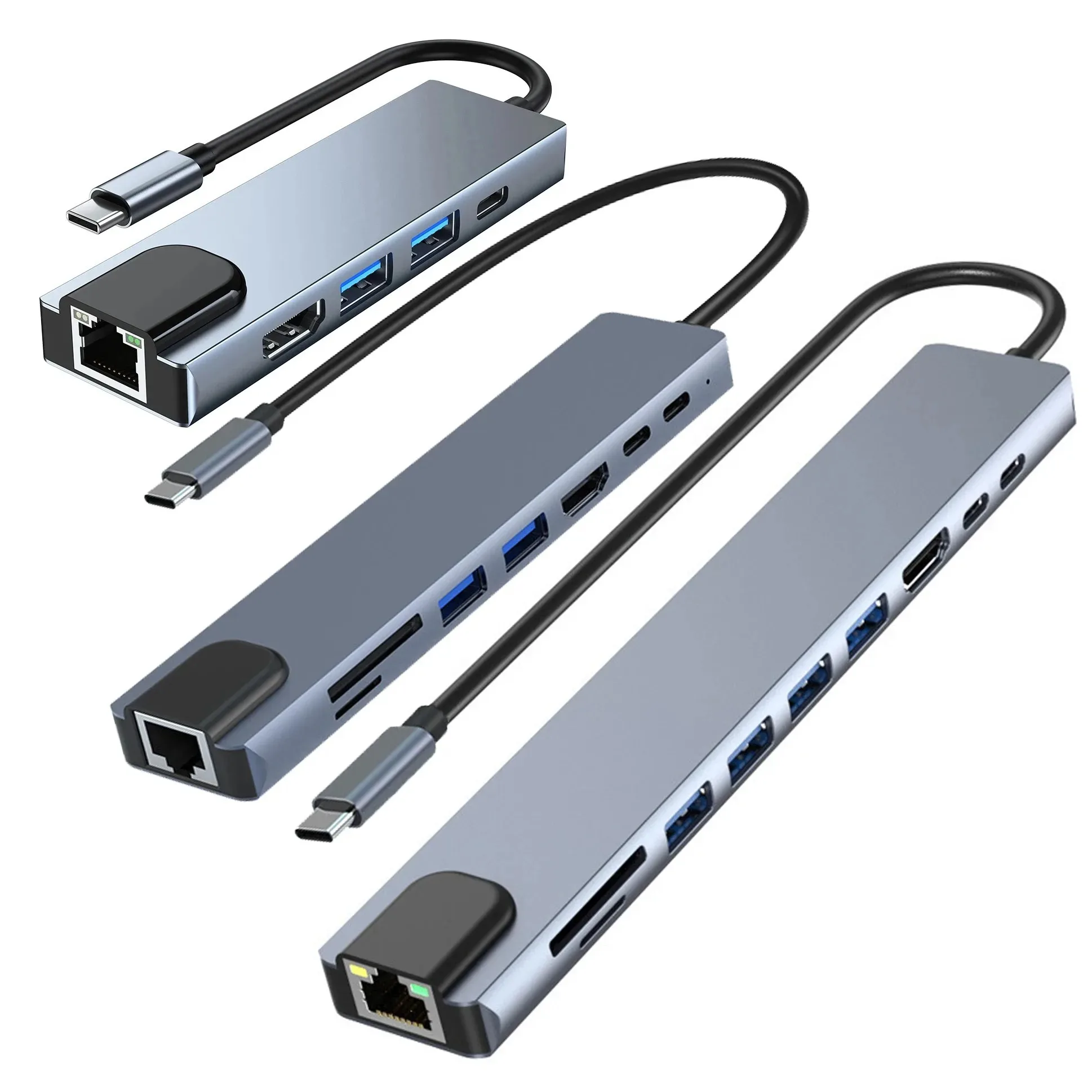 Hub USB C Thunderbolt3/4 a 4K @ 30Hz pantalla HD RJ45 adaptador Ethernet de 100Mbps divisor USB multipuerto con PD para acoplamiento de ordenador portátil - imagen 2