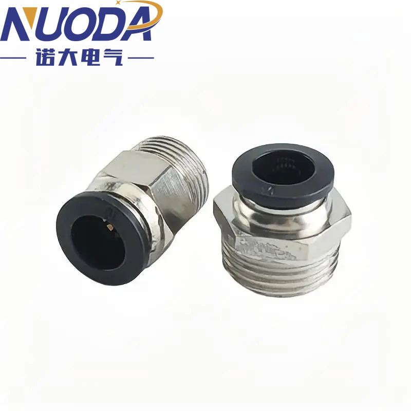 NUODA conector de aire neumático montaje PC 6-10mm12mm14mm16mm rosca 1/8 1/4 3/8 1/2 accesorios de manguera de aire negros conectores rápidos de tubería - imagen 3