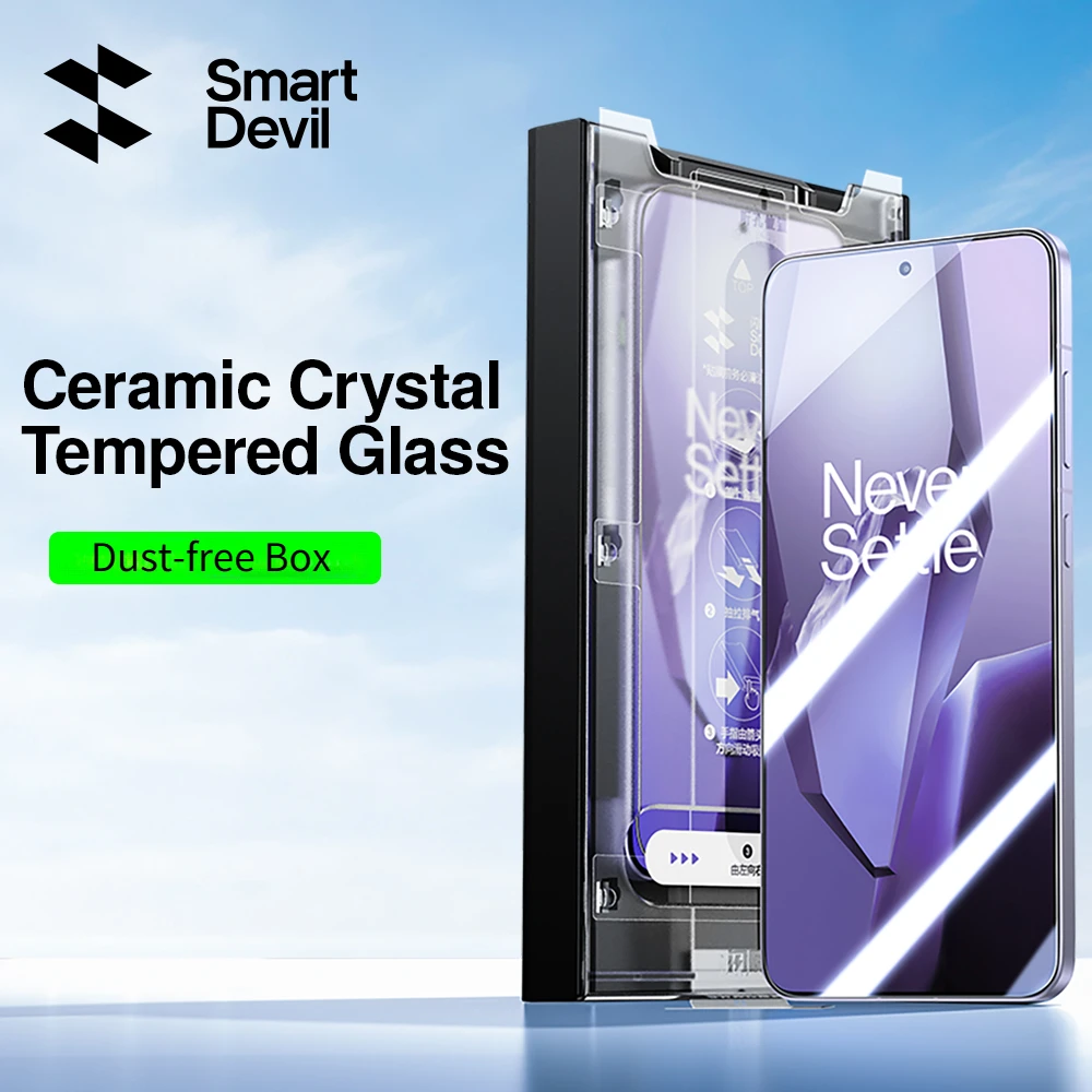 SmartDevil-Protector de pantalla de película de vidrio templado, sin polvo, para OnePlus ACE 5 pro 5, cobertura completa, transparente, antihuellas