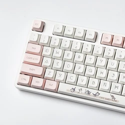 GMK Chis Cat – Teclas PBT XDA para teclado mecánico rosa