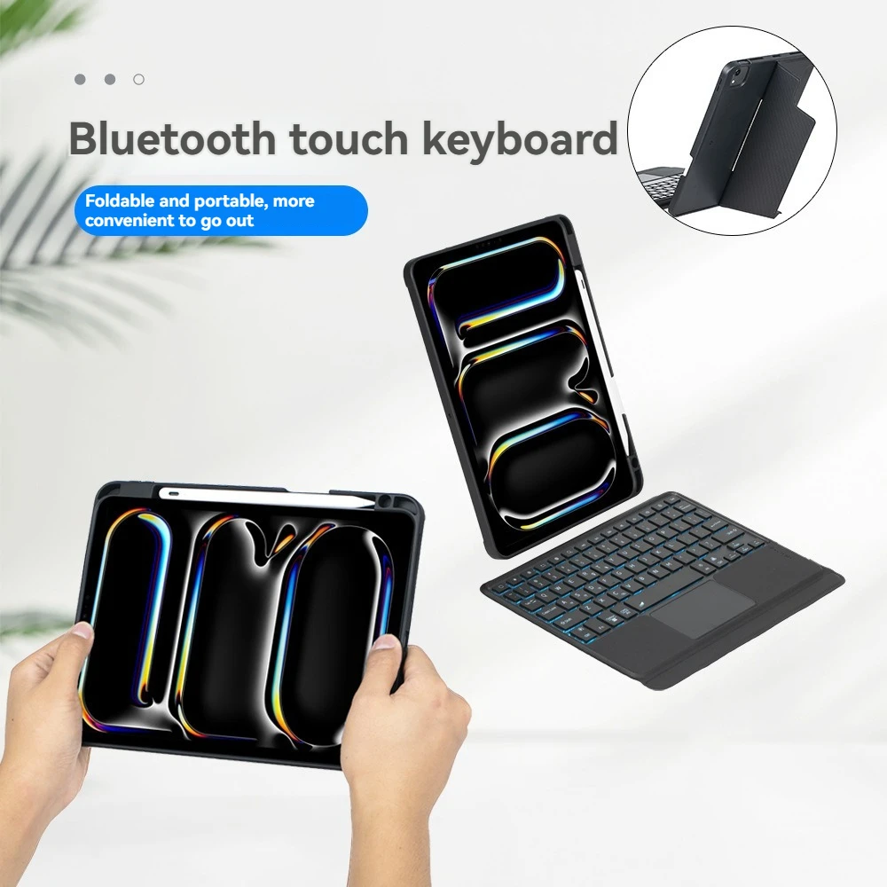 Adecuado para IPadpro13 Air4/5/6 Mini6/7 tableta Bluetooth inalámbrico RGB Miaokong teclado magnético cubierta protectora dividida regalo - imagen 2