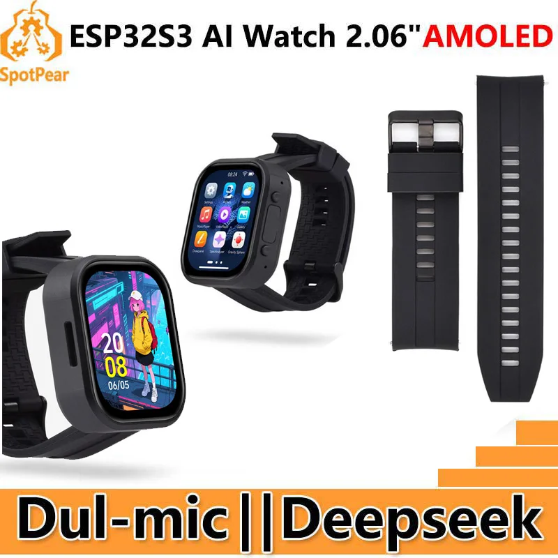 Placa de desarrollo DeepSeek AI Voice Chat ESP32 S3, pantalla AMOLED de 2,06 pulgadas, 410 × 502, reloj programable con pantalla táctil de 2,06 pulgadas - imagen 2