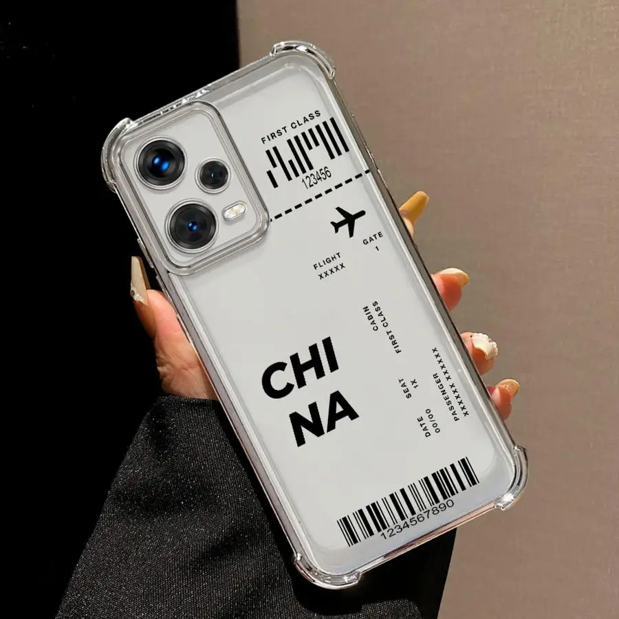 Funda de teléfono para Xiaomi Redmi 14C A3 13C A3X A5 K80 5G K80 Pro cubierta transparente entradas de autobuses de avión - imagen 2