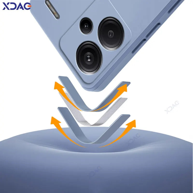 Funda cuadrada de silicona líquida para teléfono Redmi Note 13 Pro Plus 360, funda protectora trasera suave RedmiNote13ProPlus Note13Pro + bolsa 5G - imagen 3