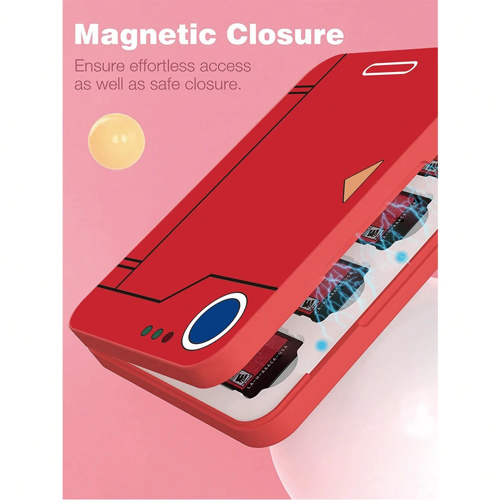 Adecuado para lector de casetes de absorción magnética de tarjeta de juego Switch 16 en 1 rojo - imagen 3