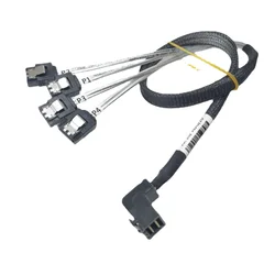 Cable Mini SAS SFF-8643 a 4x SATA 90° 12Gb/s 50cm