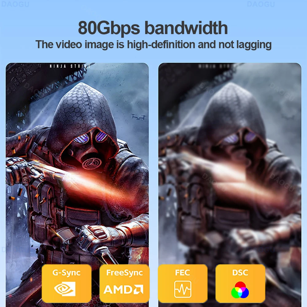 Cable Displayport de vídeo Ultra HD de 80Gbps, 16K @ 60Hz, 2,1 HDR, 3m, 5m, 8K @ 120Hz, DP 2, 1, Cable de Audio 4K @ 240hz, 2m, 1m, Cable de puerto de visualización m 3D - imagen 3