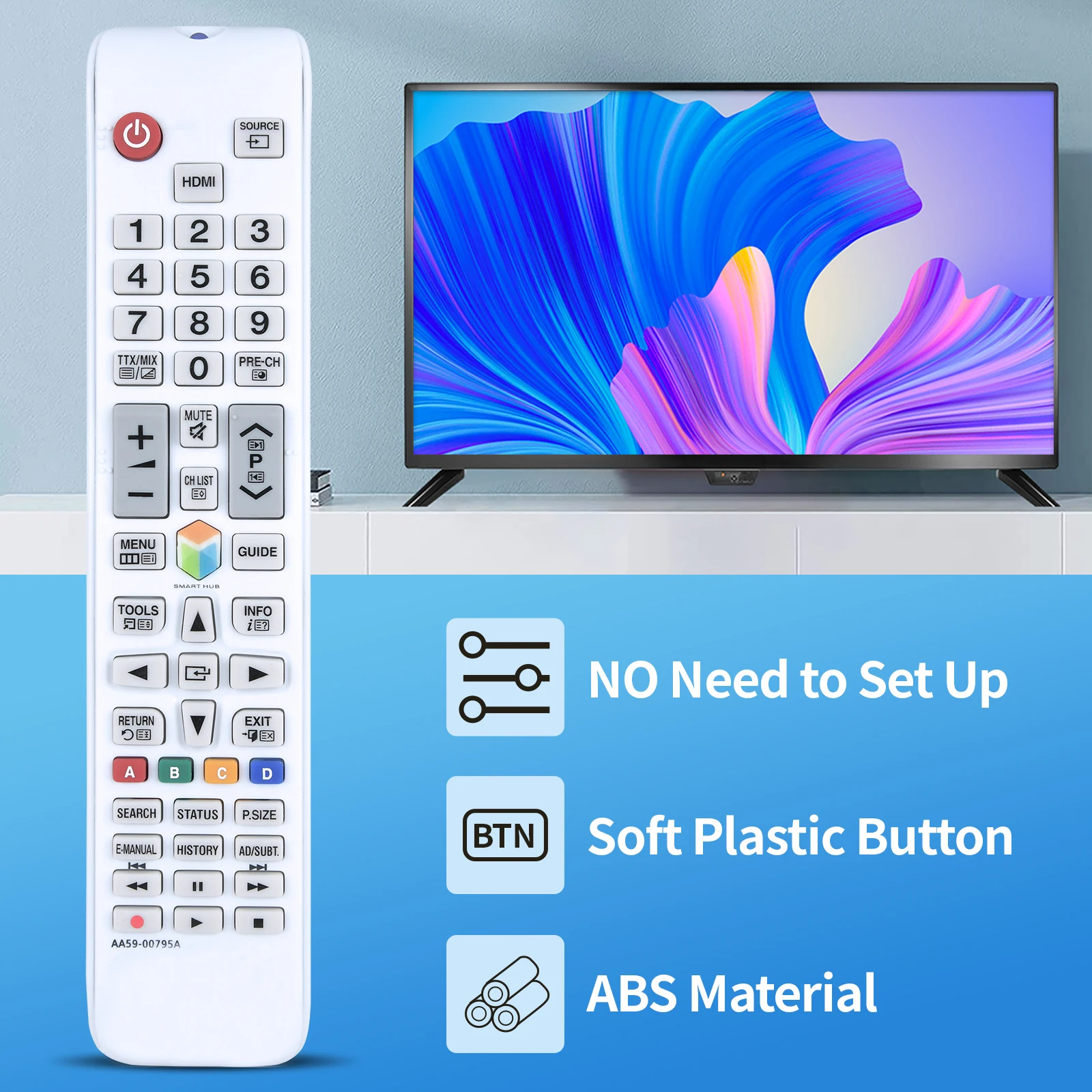 Nuevo AA59-00795A Control remoto de TV AA 5900795 A para televisores de plasma LED SAMSUNG UE42F5300AK UE32F4500AKUE32F5300AK - imagen 3