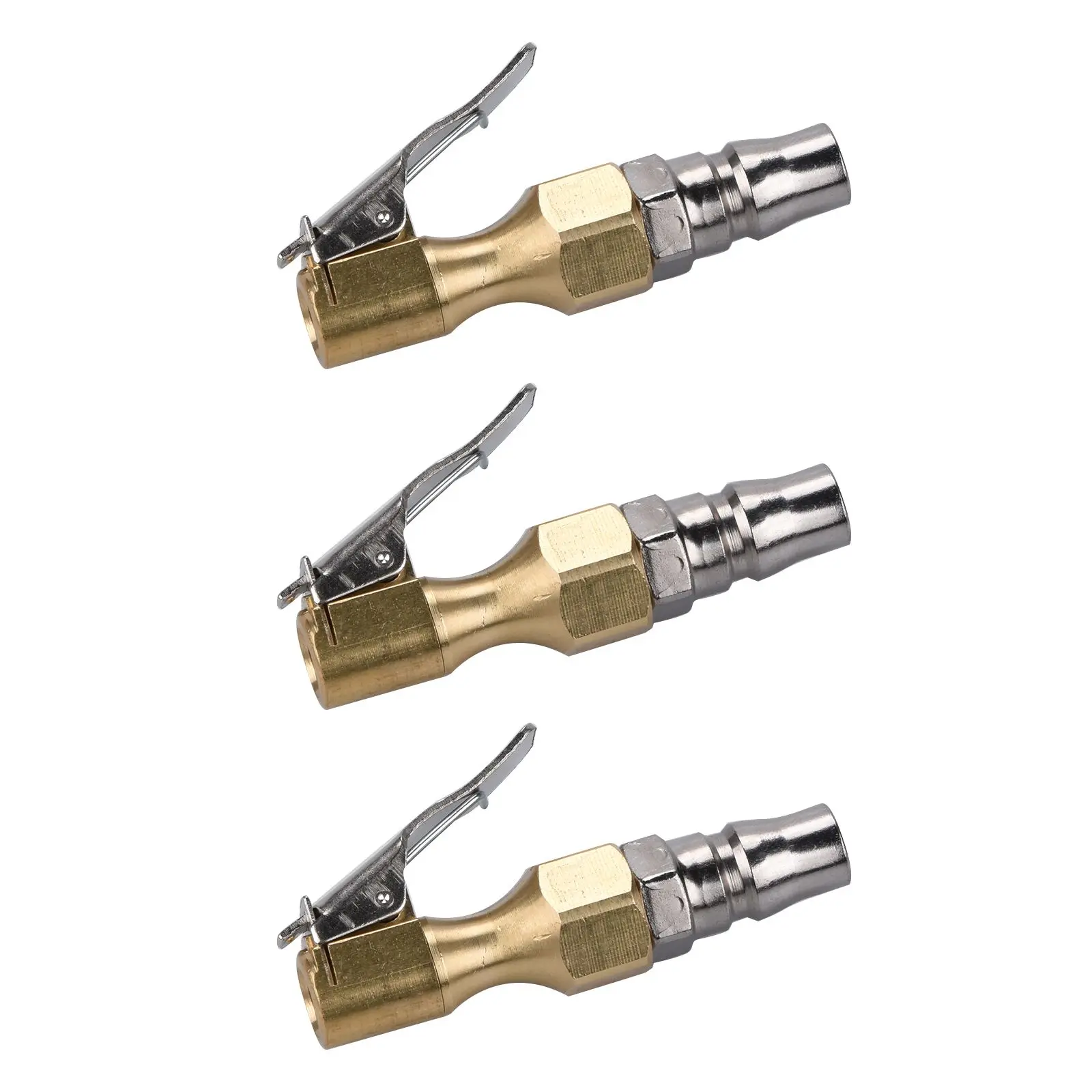 Boquilla de portabrocas de aire para neumáticos de coche, conector de válvula de bomba de inflado, adaptador de Clip de bloqueo, adaptador de válvula de boquilla de inflado de neumáticos NPT de 1/4 ", 3 uds. - imagen 2