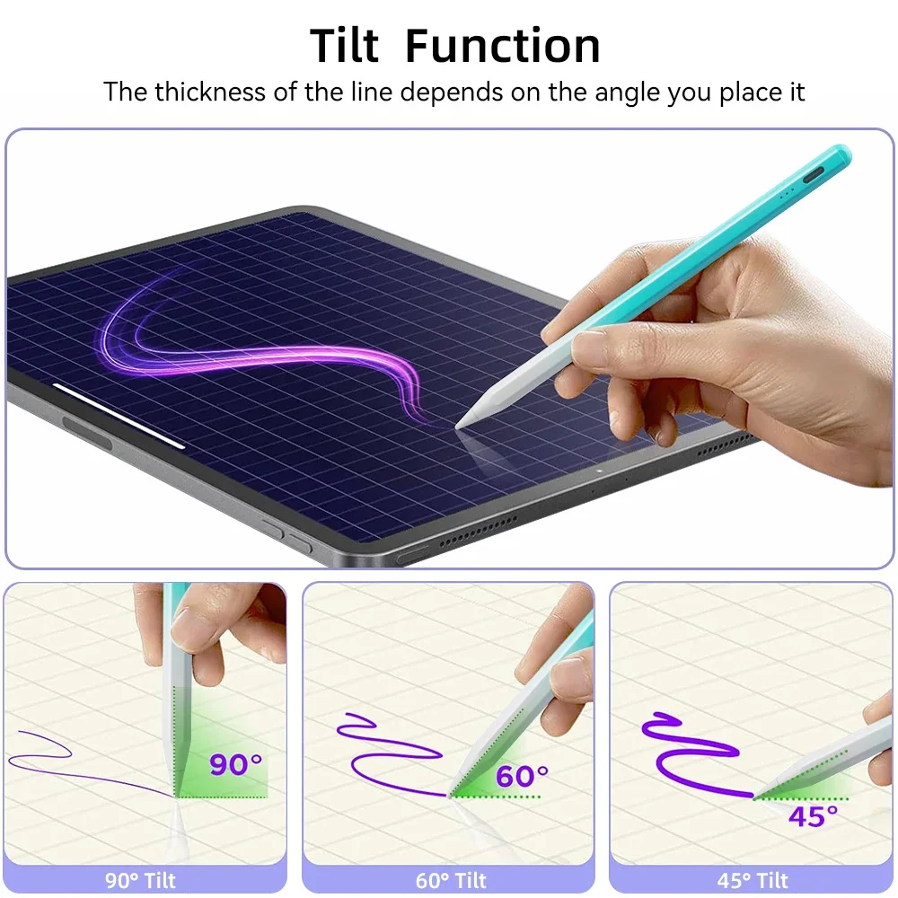 Lápiz óptico para Apple iPad Palm Rejection Power Display para iPad lápiz accesorios 2022 2021 2020 2019 2018 Pro Air Mini Stylus - imagen 2
