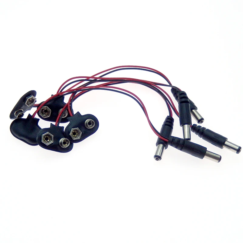 5 uds 9V botón de batería Cable de alimentación hebilla de batería broches conector de Cable de alimentación DC para conector Jack DIY - imagen 2