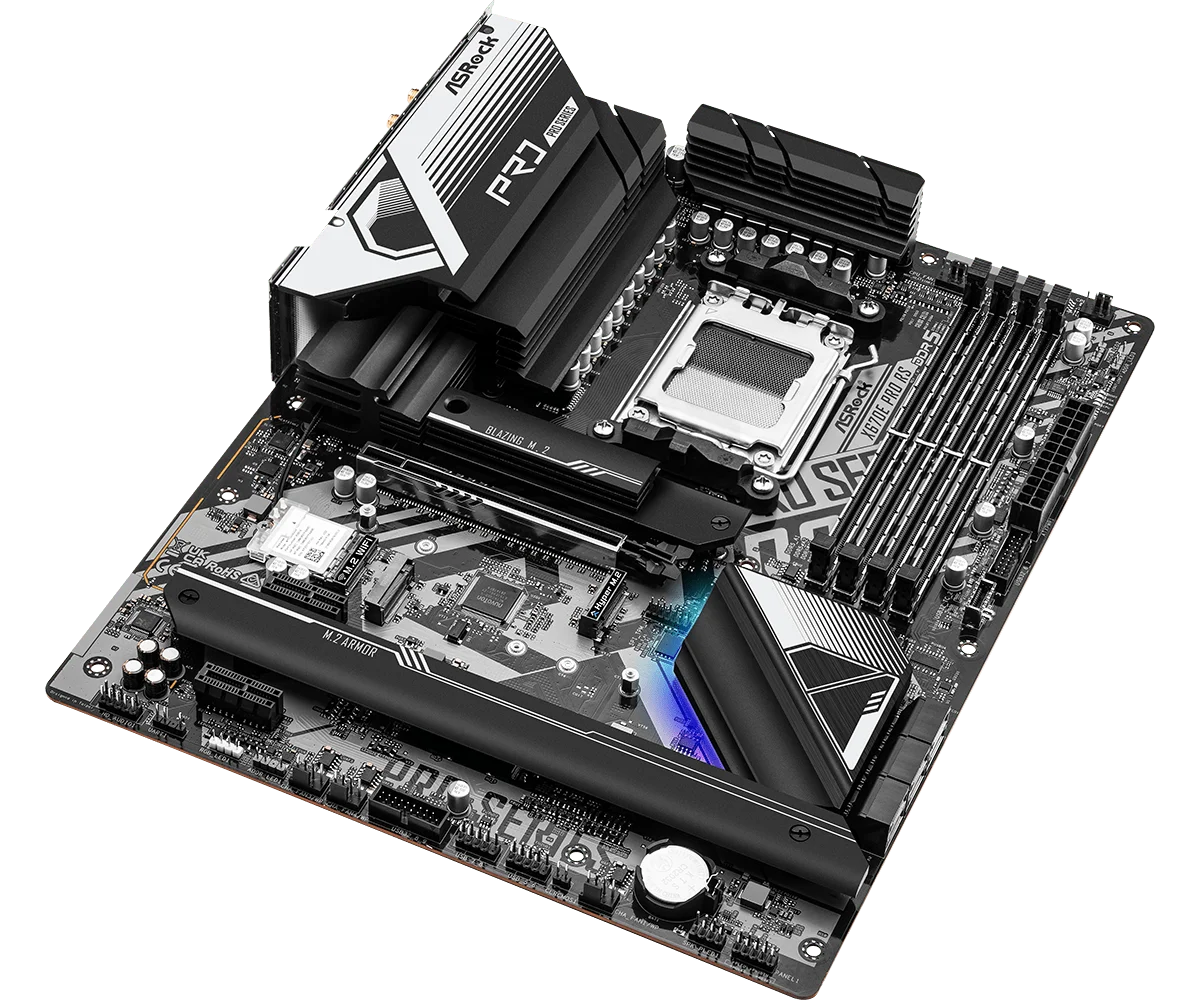 Placa base ASROCK X670E Pro RS compatible con AMD X670 Socket AM5 Ryzen 9 7950X 7 7800X3D 7700X 5 7600X CPU DDR5 M.2 SATA3 ATX - imagen 3