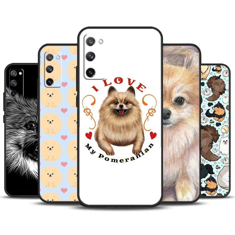 Funda de teléfono con perro de acuarela de Pomerania para Samsung Galaxy S23, S24 Ultra, S22, S20, S21, FE, Note 20, 10, S8, S9, S10 Plus