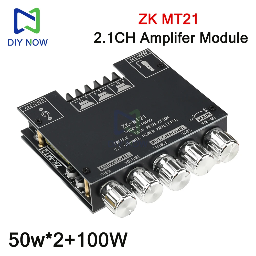 Módulo amplificador Digital MT21 2,1 canales AUX Bluetooth 5, 100W + 50W + 50W, placa amplificadora Bluetooth de alta fidelidad, salida de subwoofer - imagen 2
