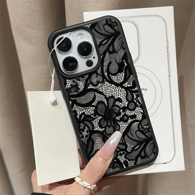 Nuevo estilo de encaje con estampado de lichi texturizado TPU funda de teléfono para Xiaomi Redmi Note 14 13 12 Pro Plus 5G 11 10 12 13 13C 14C 15C