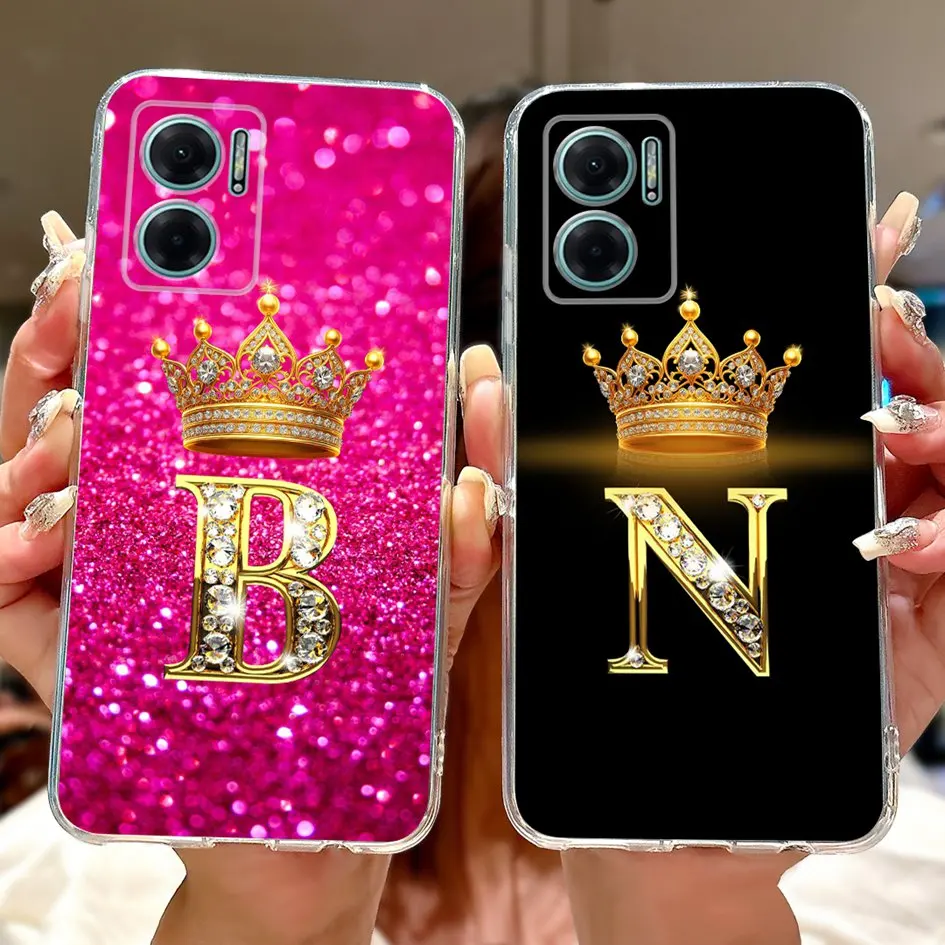 Funda para Xiaomi Redmi Note 11E corona letras Funda de teléfono suave transparente Funda de silicona para Redmi 10 5G Coque Redmi11 Prime 5G parachoques - imagen 3