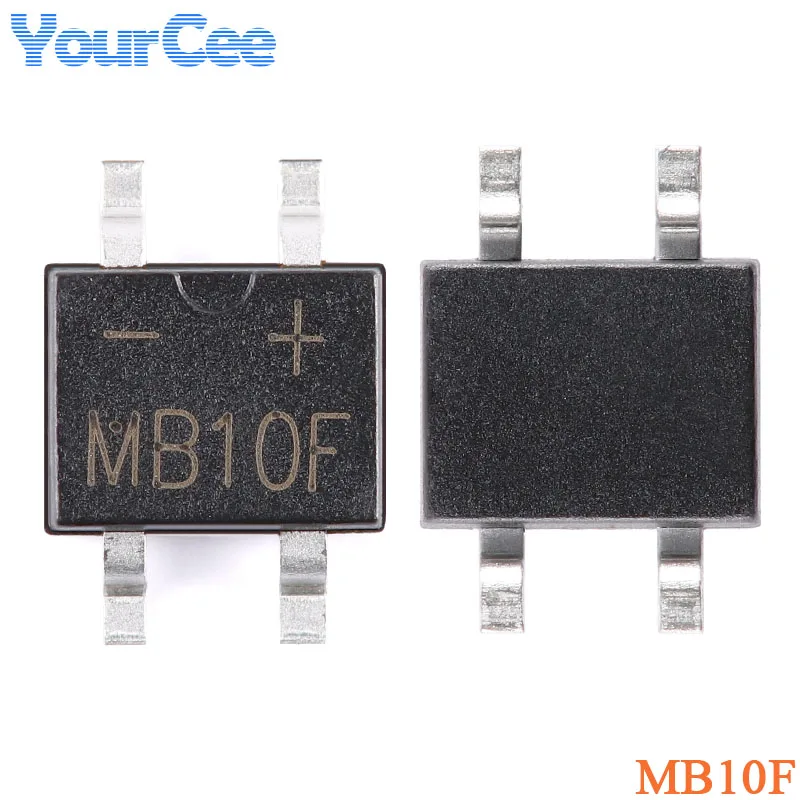 50 Uds MB10F MB10 MBF 1000V 800mA Chip rectificador de puente de uso General
