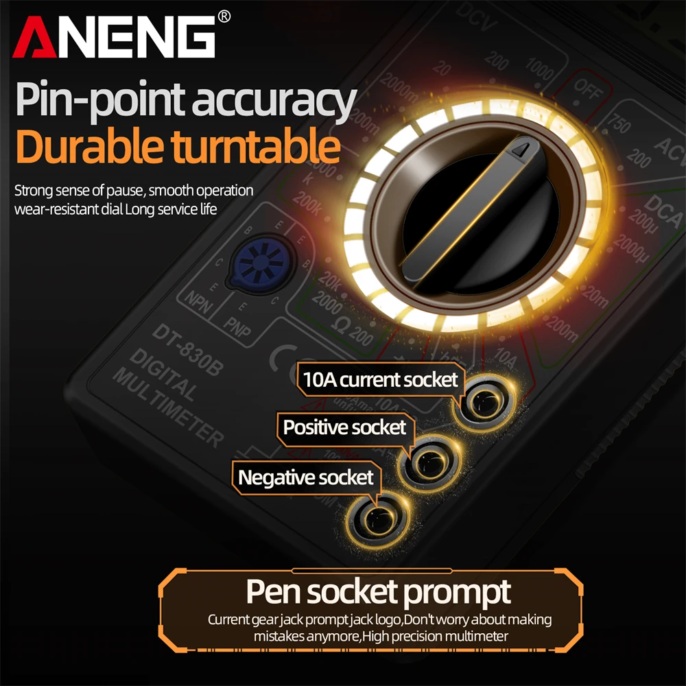 Mini multímetro doméstico ANENG DT830B medidor de rango automático multímetro de mano malímetro aparato de mantenimiento herramienta - imagen 5