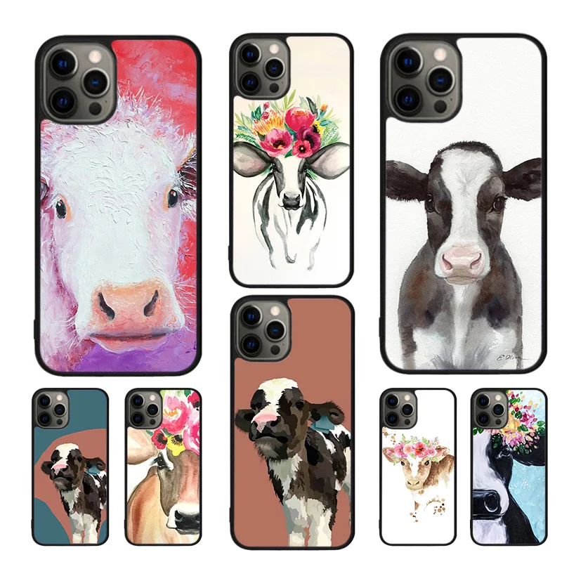Fundas para teléfono móvil con acuarela de vaca y ganado, funda para iPhone 17 Air 16 15 14 12 13 11 Pro MAX apple Plus