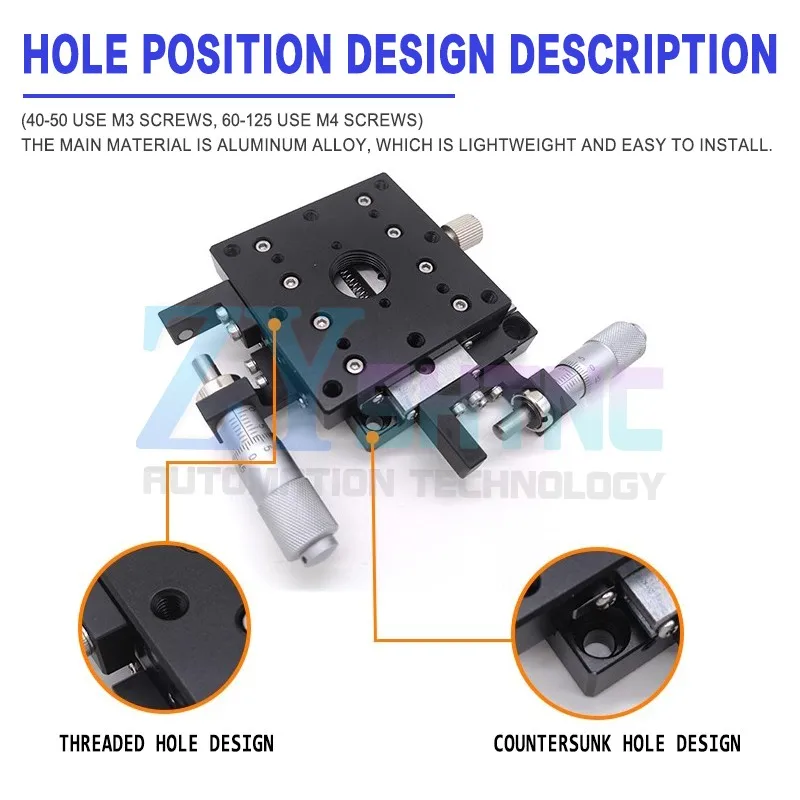 XY Axis LY40-LB/CB/RB LY60-CB/RB/60-LB LY80-CB/RB/LB Mesa Deslizante Manual ultrafina Mesa precisa de desplazamiento Tipo de riel transversal - imagen 5