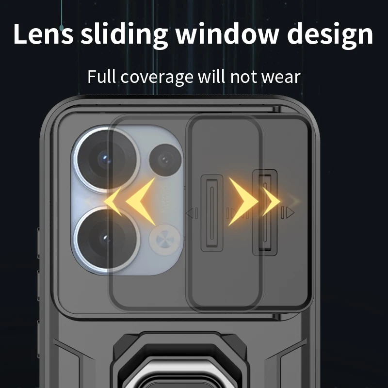 Armadura Funda a prueba de golpes para Xiaomi Poco C85 cubierta protectora anillo soporte magnético Coque Fundas Capa - imagen 3