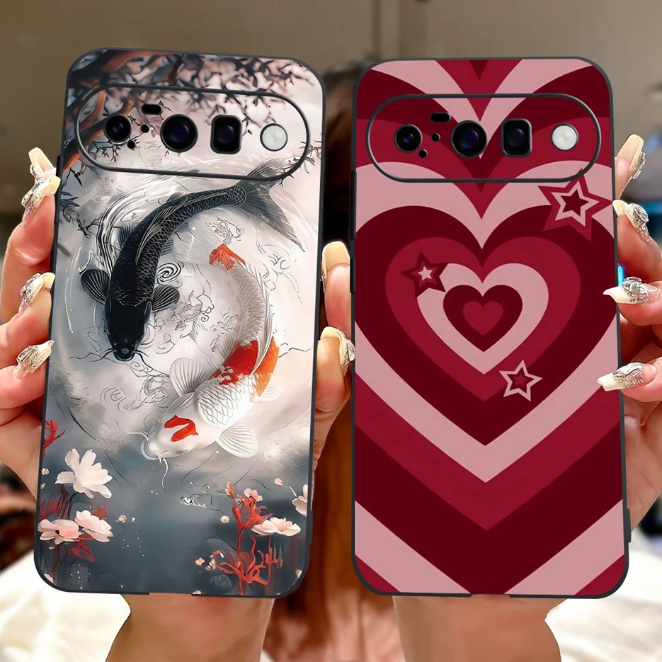 Para Google Pixel 10 Pro XL funda bonita amor corazón Lucky Koi funda pintada funda de silicona suave para Google Pixel 10 Pixel10 Pro Shell - imagen 5