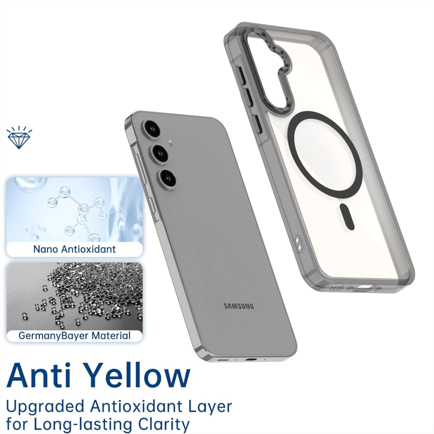 Funda de alta calidad a prueba de golpes para Samsung Galaxy A55 A36 A35 A26 A25 A16 A15 A54 A34 A53 A33 cubierta de carga inalámbrica magnética - imagen 4
