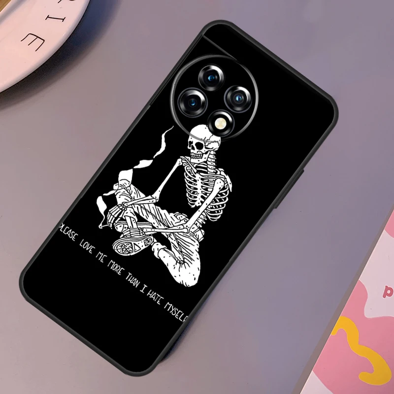 Funda de calavera de esqueleto estético para OnePlus 12 11 9 10 Pro 9RT 10T 10R 12R OnePlus Nord CE 2 3 Lite 2T N10 N20 - imagen 4