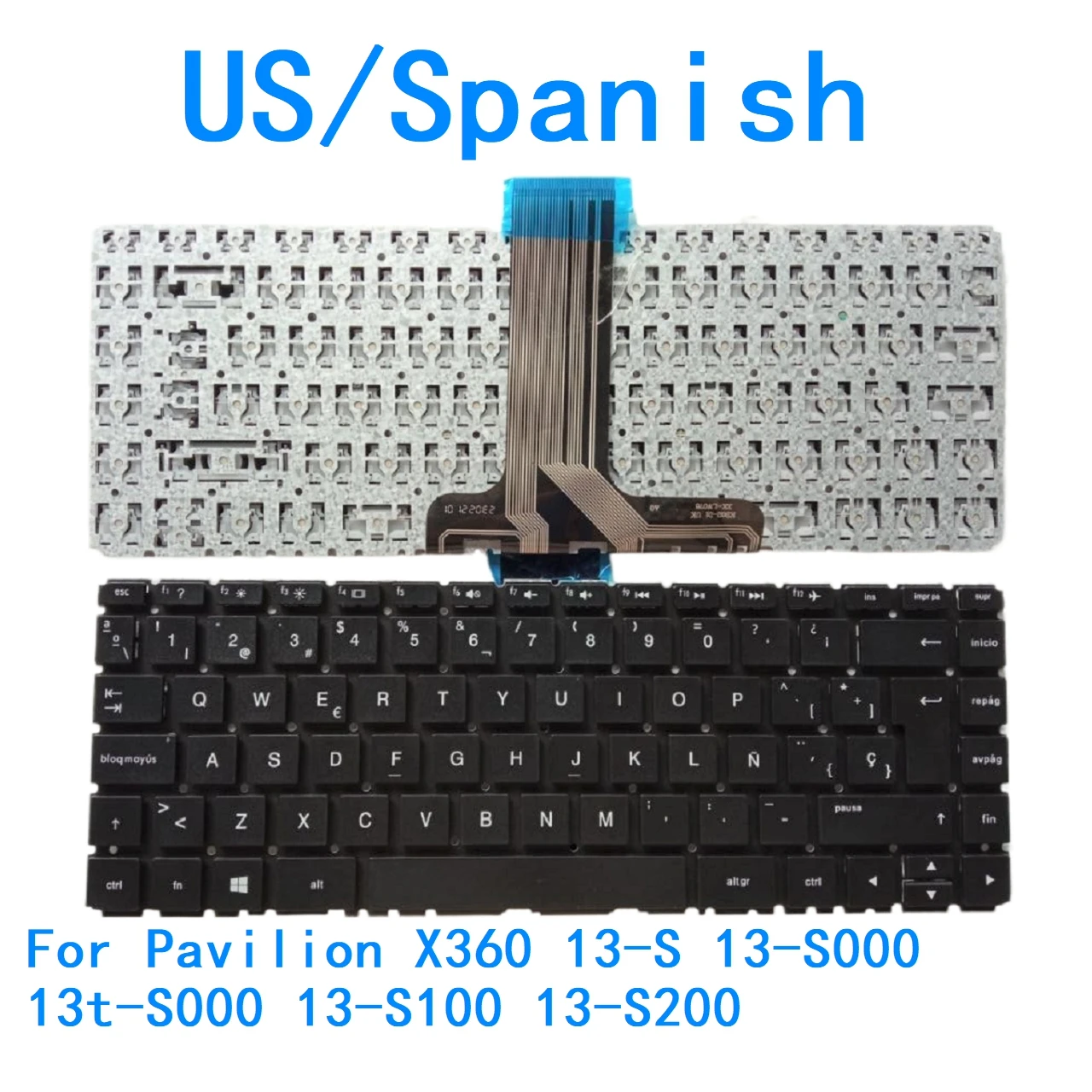 Nuevo teclado de idioma español de EE. UU. para HP Pavilion X360 13-S 13-S000 13t-S000 13-S100 13-S200 teclado de repuesto para Notebook