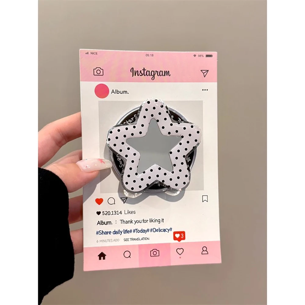 Funda de teléfono con soporte magnético 3D de estrellas bonitas para Magsafe para Iphone 16pro 15promax 14 13 Pro Max, funda trasera con espejo para mujer y niña - imagen 4