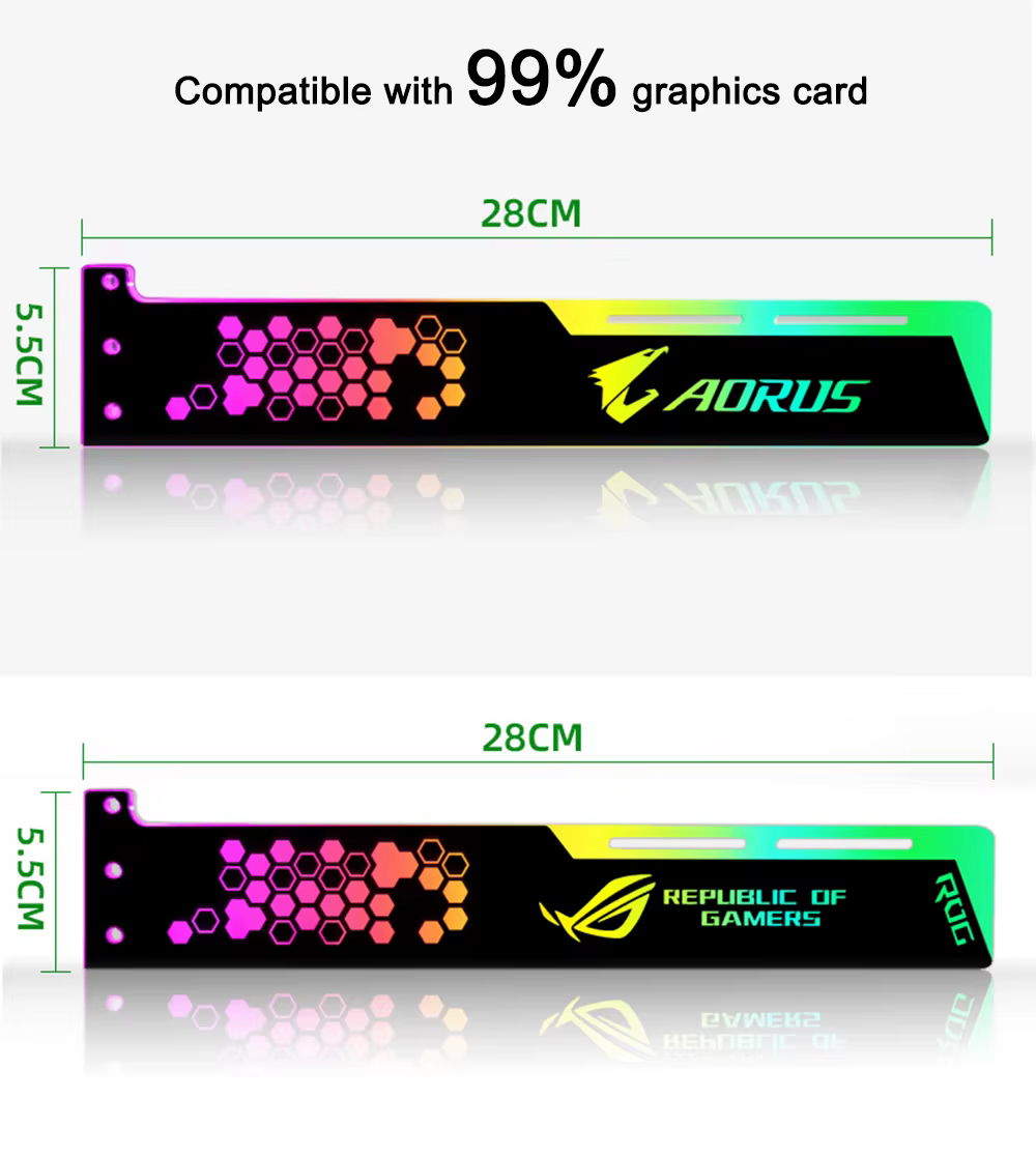 Soporte GPU RGB 25-28cm con Iluminación LED para Chasis PC - imagen 2