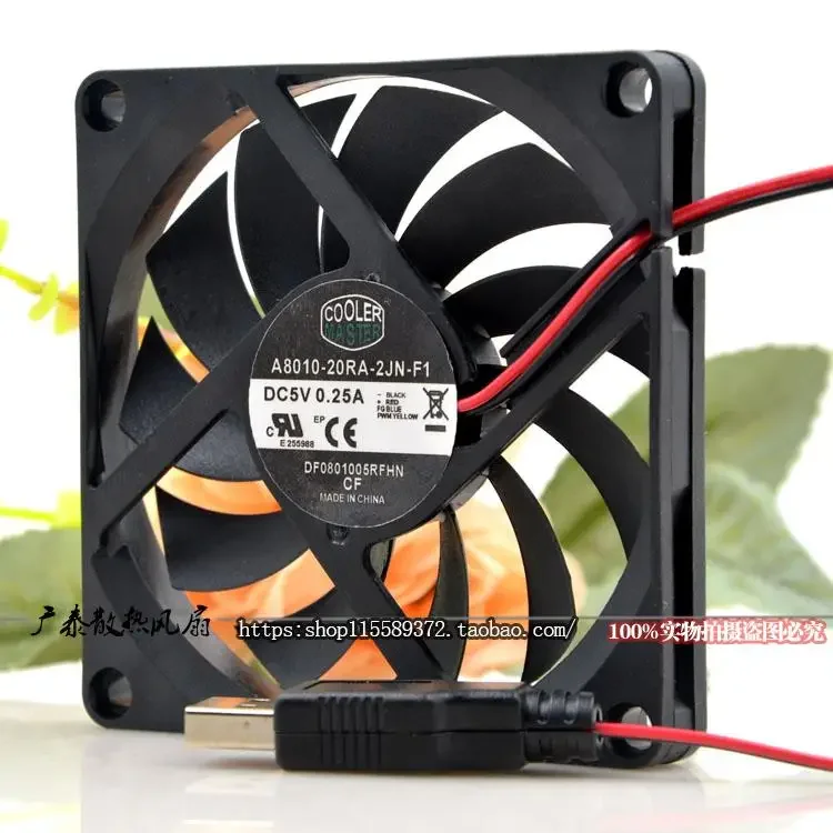 Para Cooler Master A8010-20RA-2JN-F1 8010 DC 5V 0.25a 8cm 80*80*10MM ventilador de refrigeración silencioso ultrafino - imagen 3