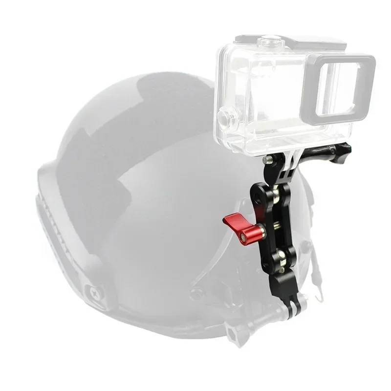 Soporte de Metal para casco, adaptador de montaje de brazo con cabeza de bola doble, soporte de rotación de 360 grados para accesorios de Cámara de Acción Gopro DJI OSMO - imagen 2