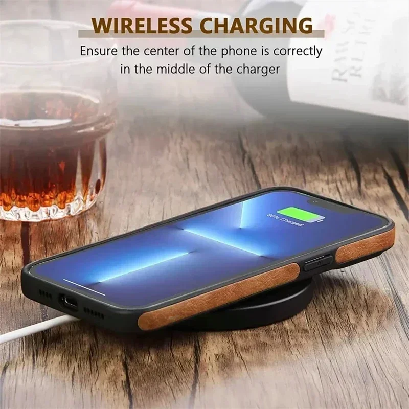 Funda de teléfono de cuero de negocios para IPhone 15 14 13 11 16 Pro Max Plus 12 Mini 16e 15Pro 16Pro I16 ProMax cubierta delgada delgada con orificio para logotipo - imagen 4