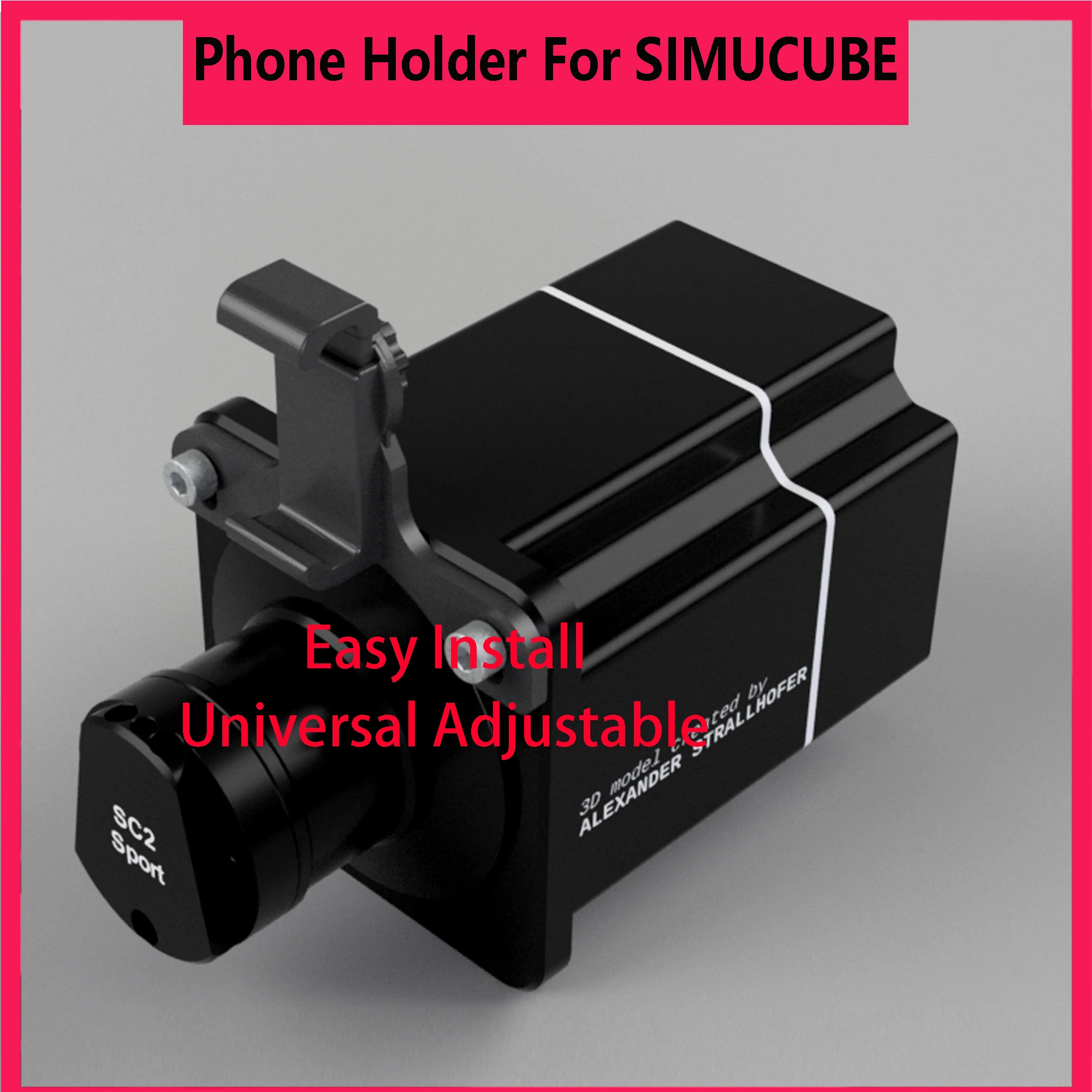 Soporte universal para teléfono SIMPUSH compatible con SIMUCUBE BASE - Abrazadera resistente, fácil instalación