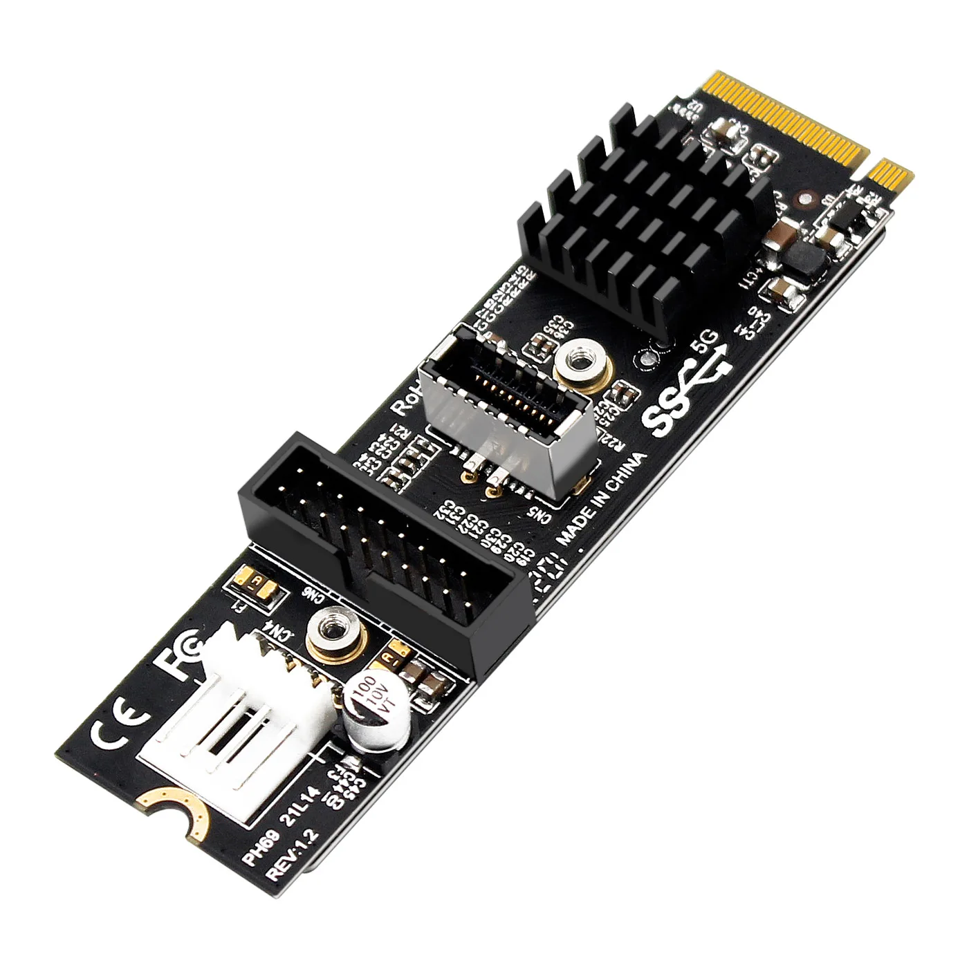 1 unidad M.2 MKEY PCIe a USB frontal 3,1 5Gb TYPE-C + tarjeta de expansión de 19/20 pines PH69 M.2 M Key accesorio Compatible con múltiples sistemas - imagen 3