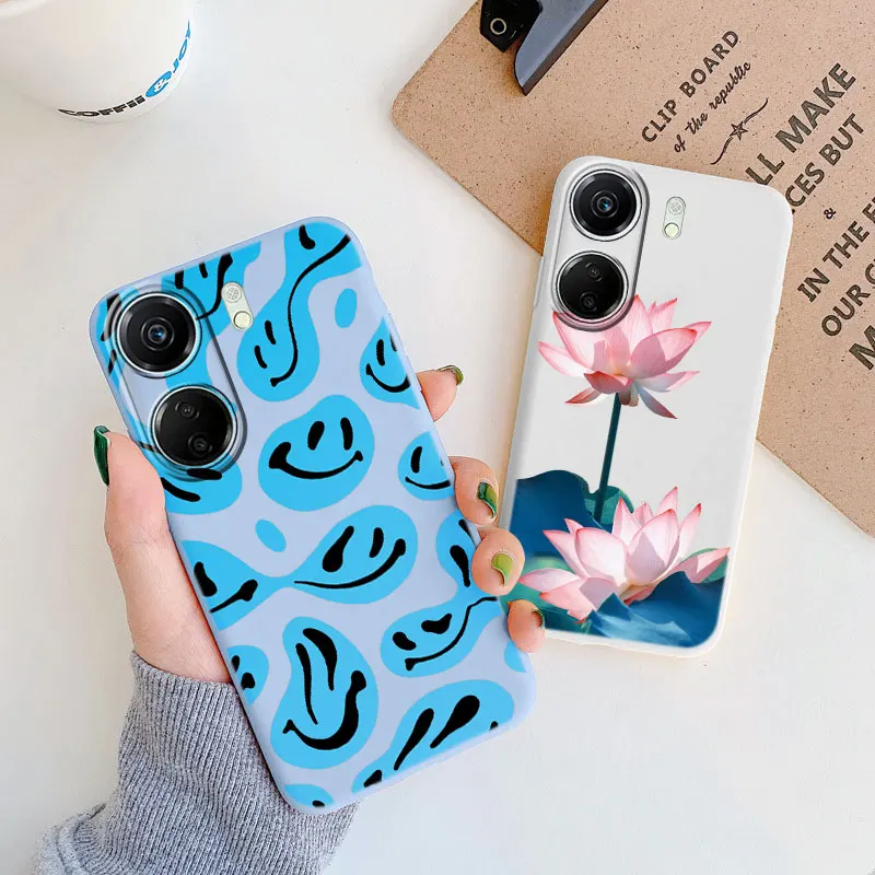 Funda con estampado de mármol y corazón rosa para Redmi 13C 13 A5 A3, funda protectora de silicona suave pintada con búho de dibujos animados para cámara - imagen 5