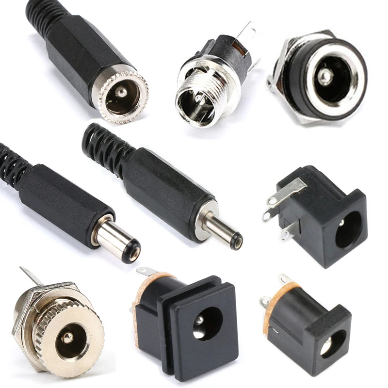 Conectores de enchufe de alimentación de CC, 10 piezas DC 2,1, 2,5, 5,5x2,1mm, 3,5x1,3mm, macho, hembra, tuerca de enchufe, montaje en Panel, adaptador de corriente de CC - imagen 4